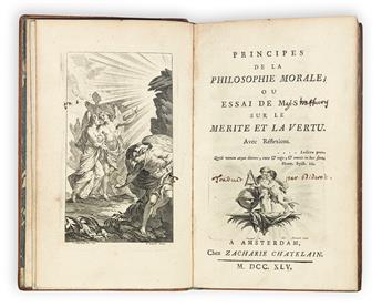 DIDEROT, DENIS.  Principes de la Philosophie Morale; ou, Essai de M. S[haftesbury] sur le Mérite et la Vertu.  1745